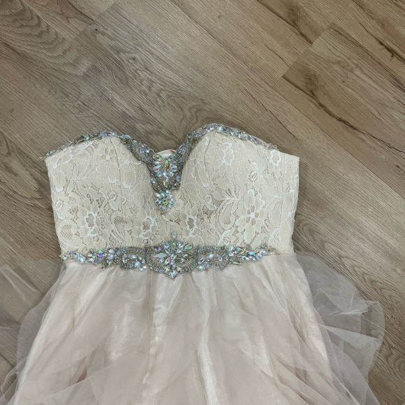 Masquerade Dresses & Skirts - Masquerade Cream Sequin Embellished Sleeveless Gown